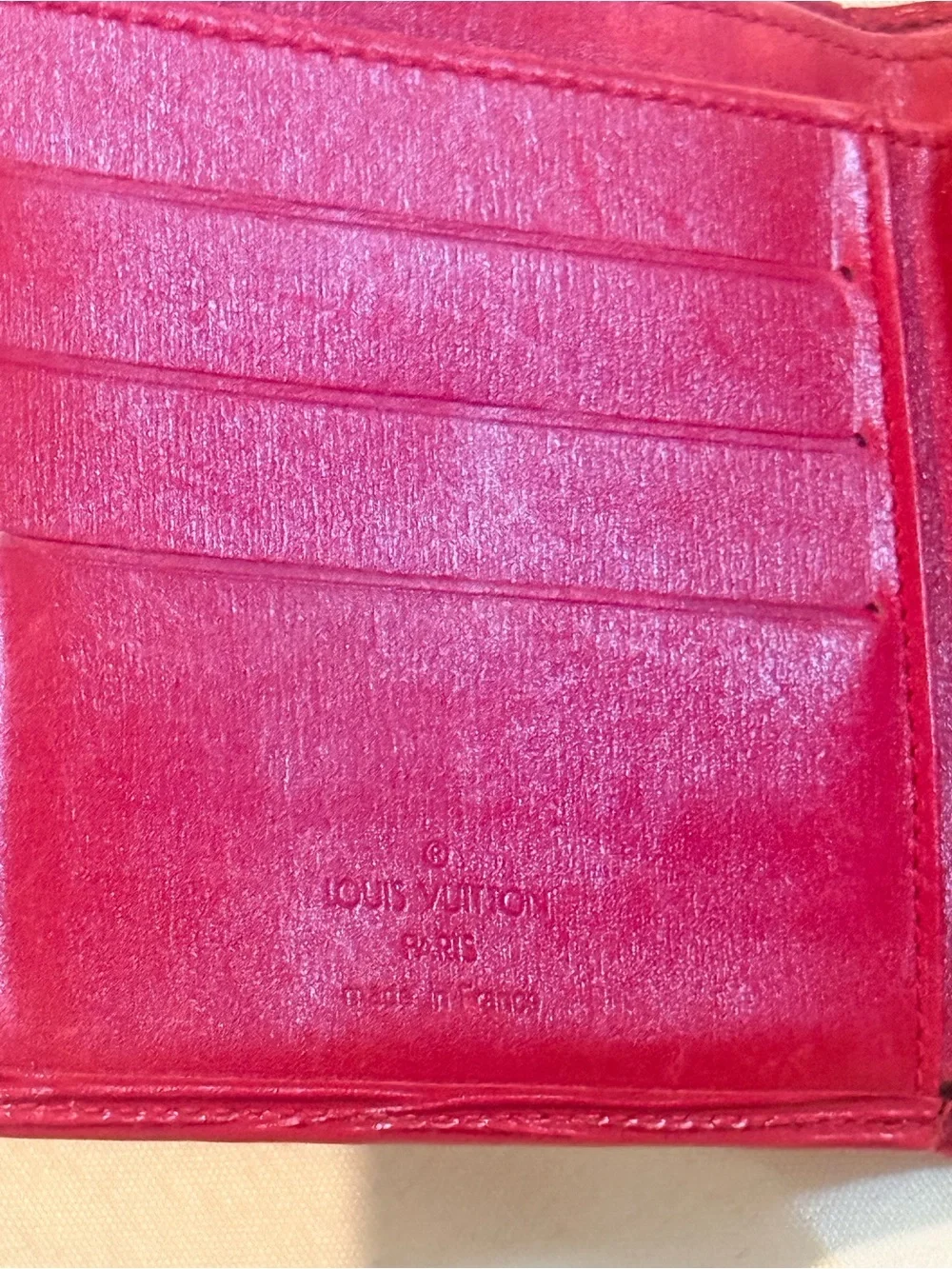 Louis Vuitton Red Epi Leather Compact Bi-Fold Wallet